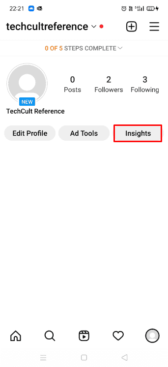 Tap on Insights under the Bio section | How to See Who Shared Your Instagram Story