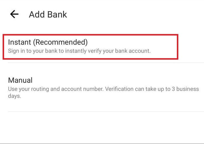 Tap on Instant Recommended | How Do I Set Up A Second Venmo Account