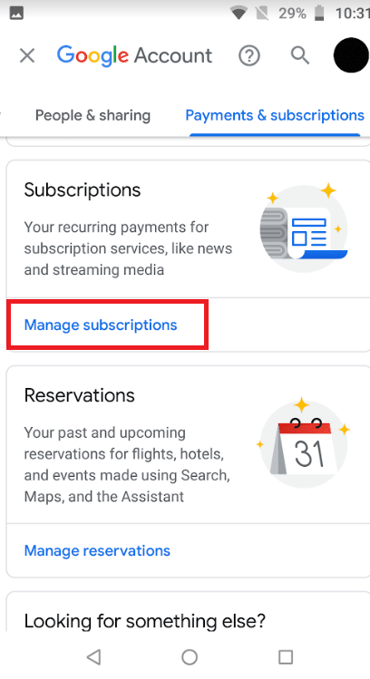 Tap on Manage Subscriptions