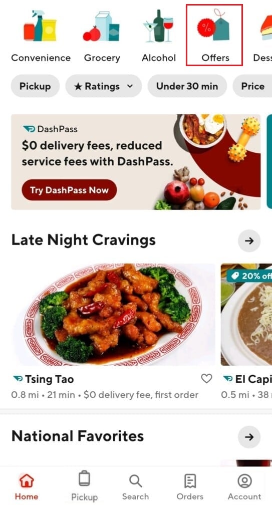 tap on offers in doordash app. How to Get Free Food and Delivery on DoorDash