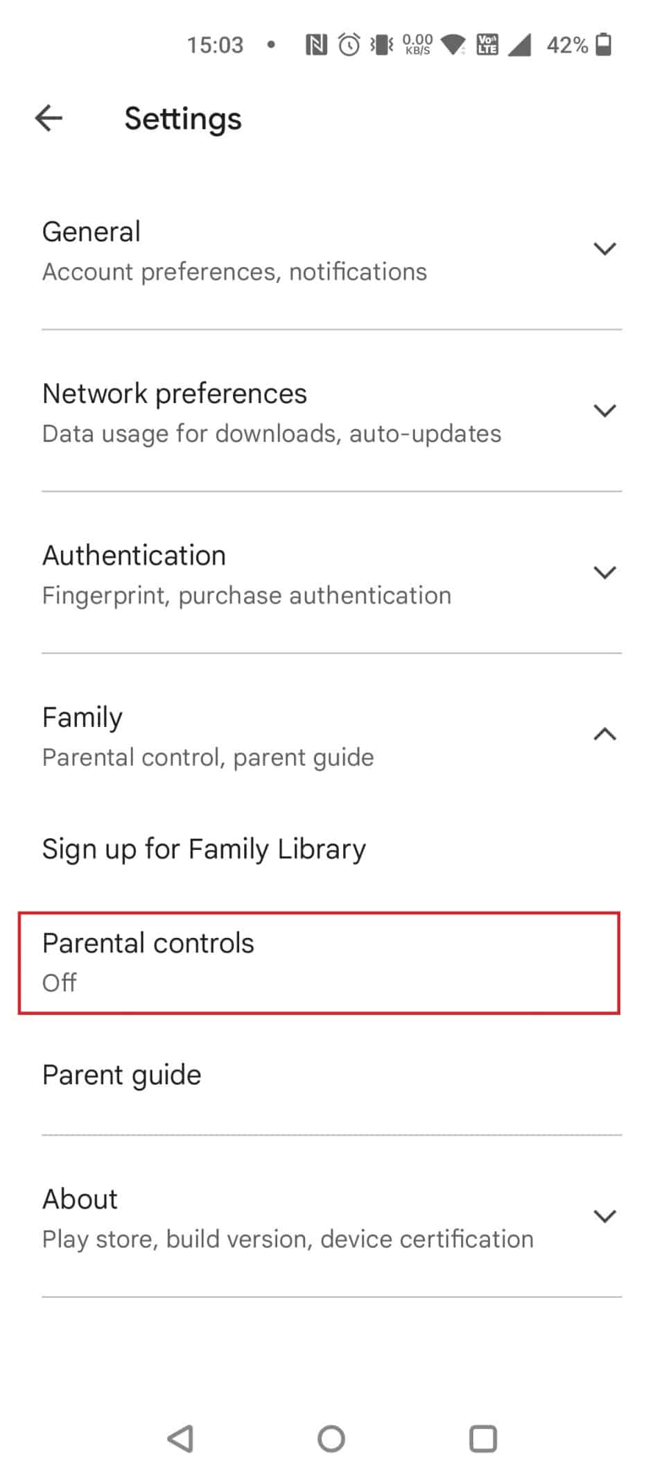 Tap on Parental controls | How to remove family link without parent permission