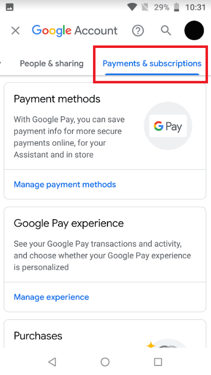 Tap on Payments and Subscription. How to Delete Match Account Permanently