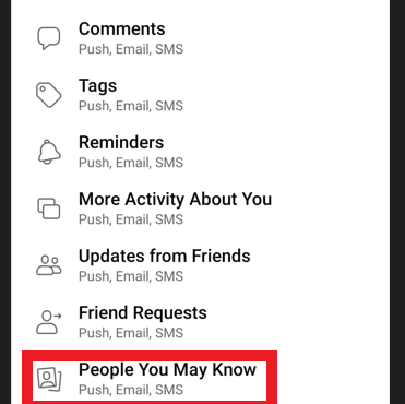 Tap on People you may know option. How to Turn On or Off Friend Suggestions on Facebook App