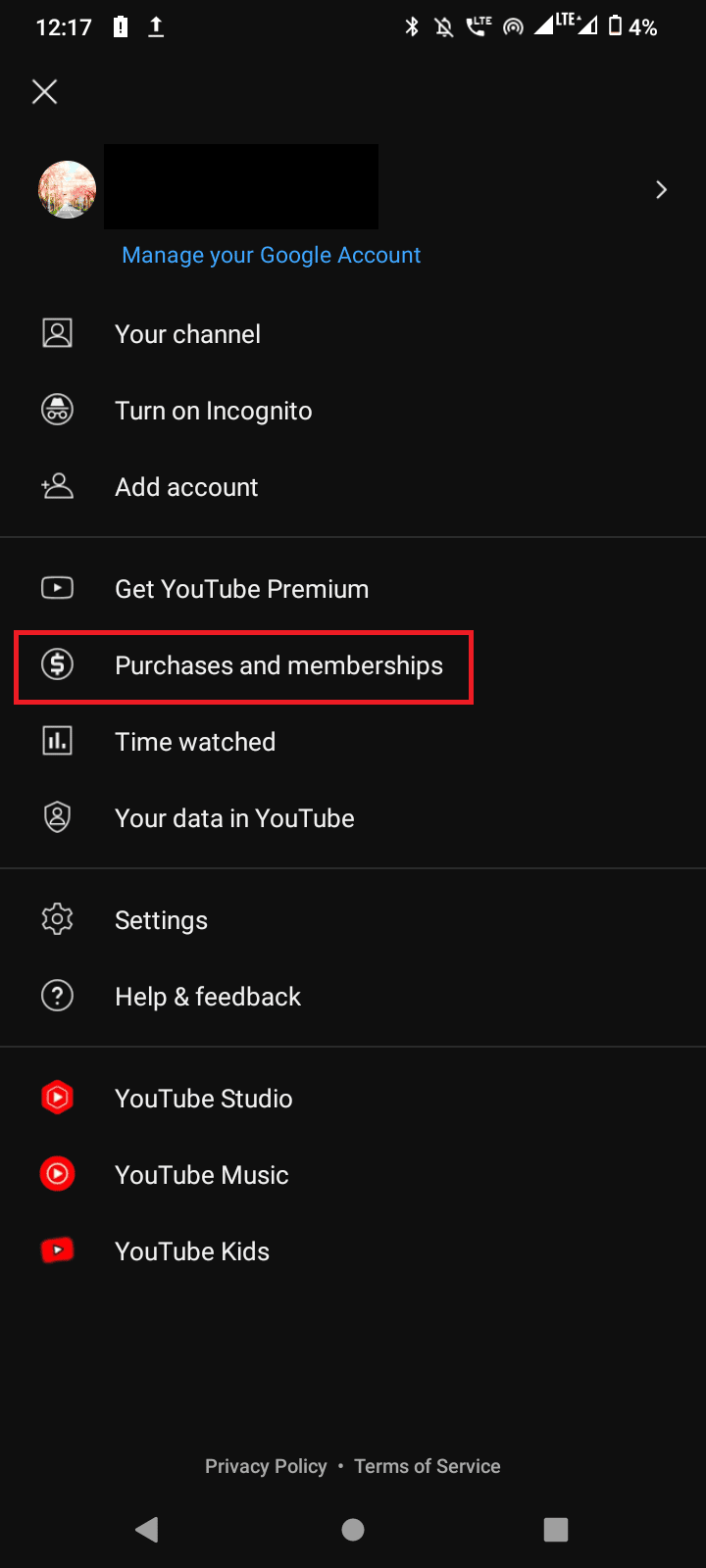tap on purchases and memberships. How to Get YouTube Music Premium for Free