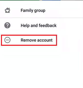 Tap on Remove account in the sidebar menu