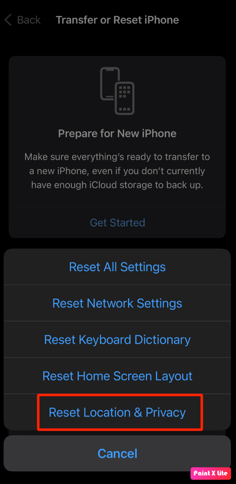 tap on reset location & privacy option | How to Fix iPhone Share My Location is Grayed Out