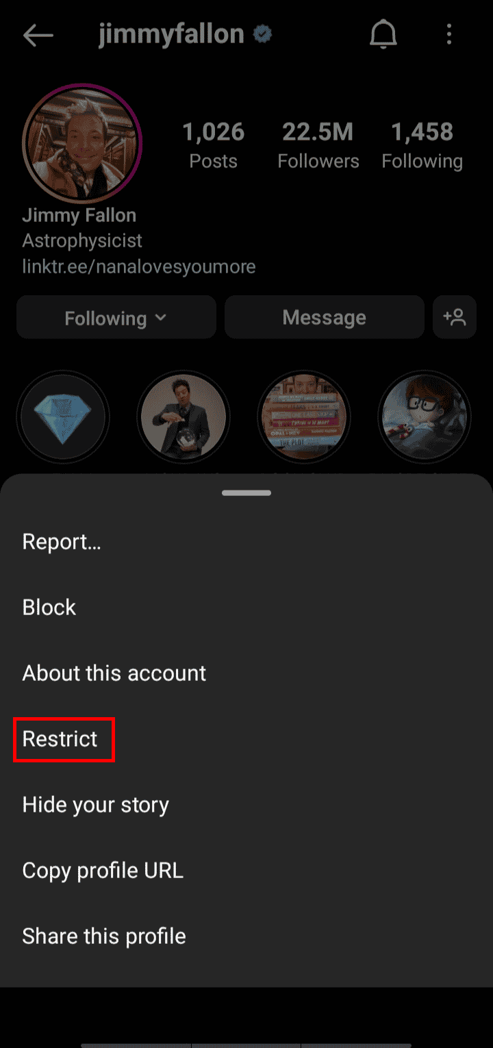Tap on Restrict to restrict the person | What Happens When You Restrict Someone on Instagram?