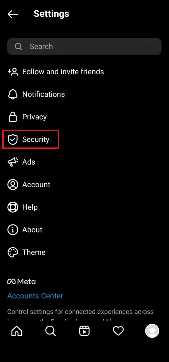 Tap on Security. | How to Login to Instagram without Phone Number and Email