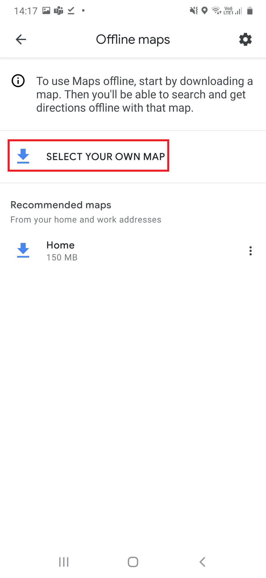 tap on SELECT YOUR OWN MAP