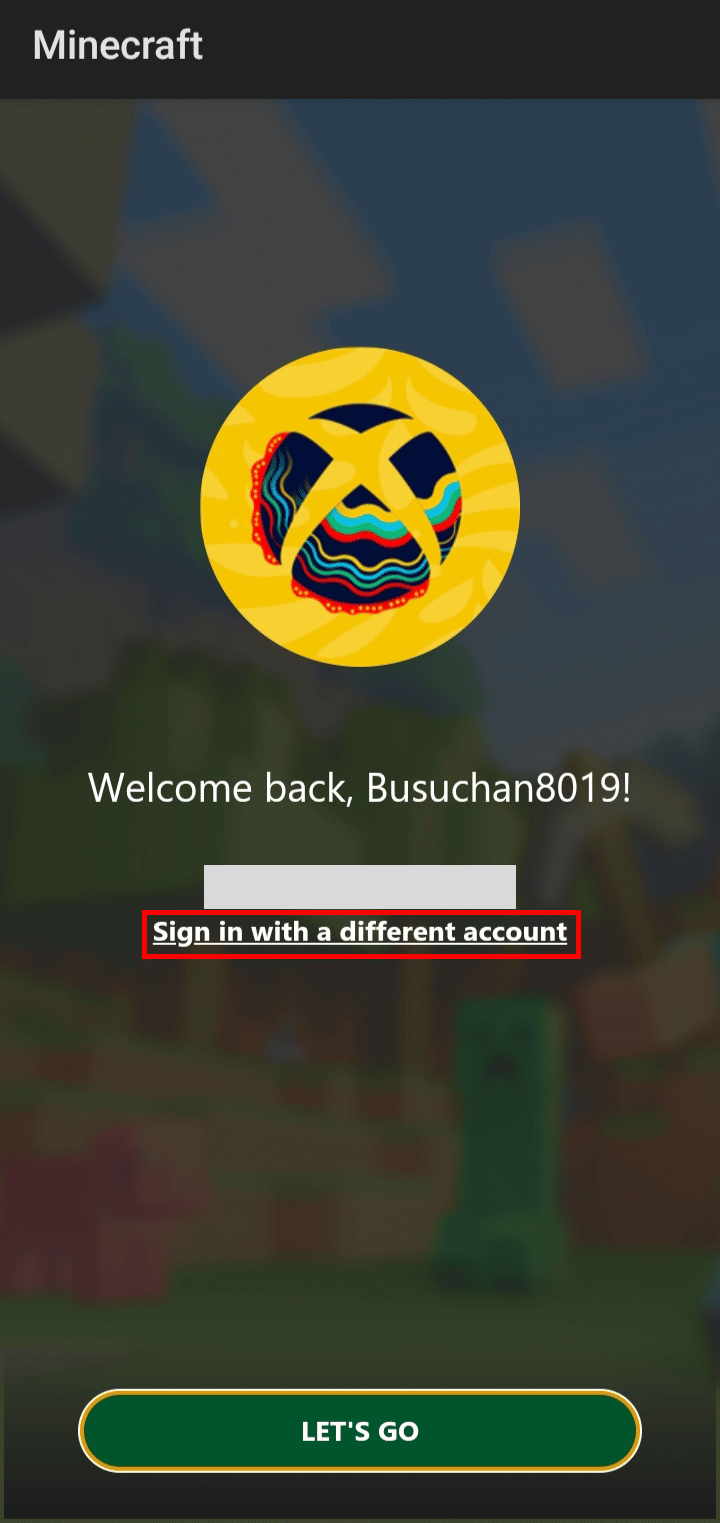 Tap on Sign in with a different account. 