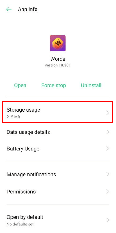 Tap on Storage Usage.