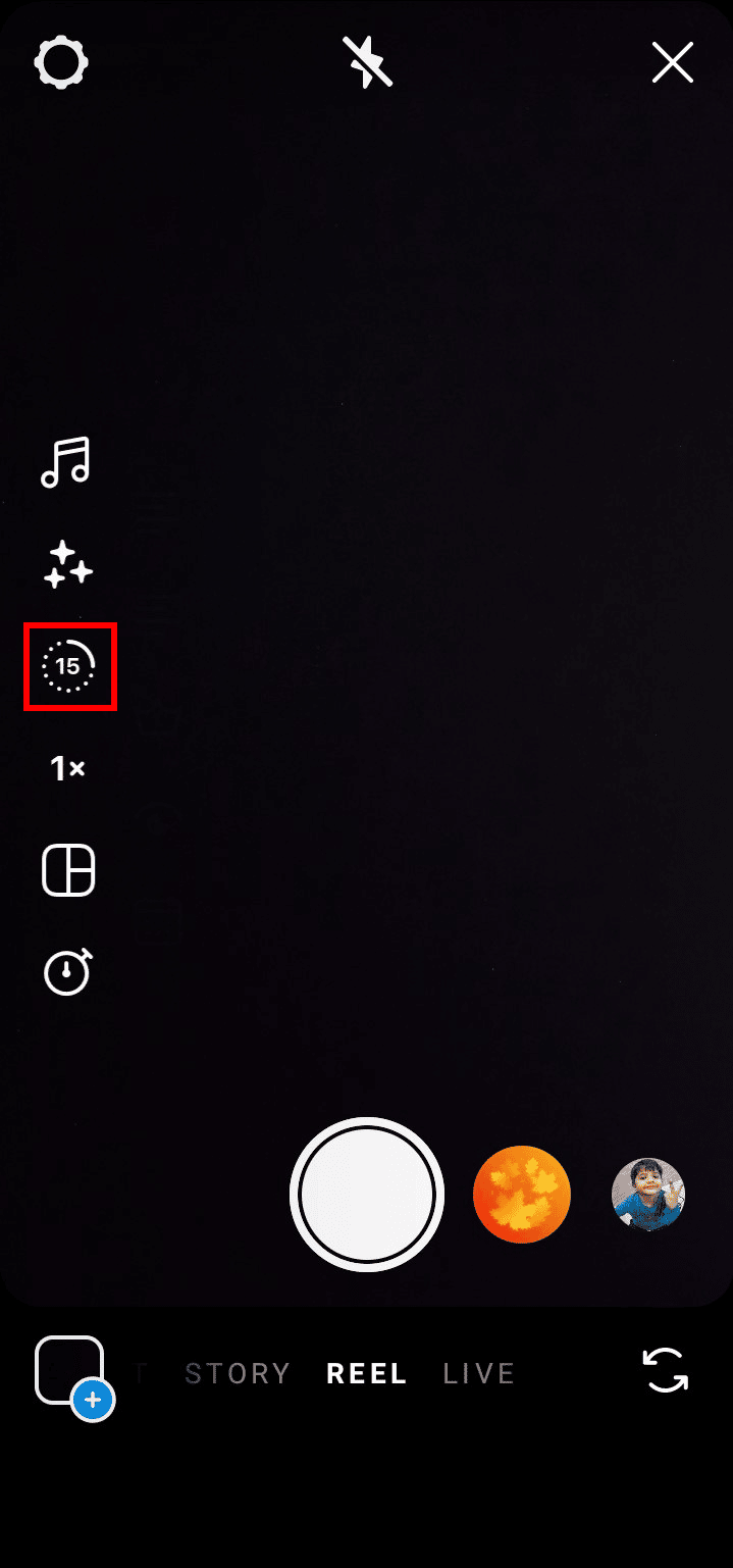 Tap on the 15 with the circle icon on the left.