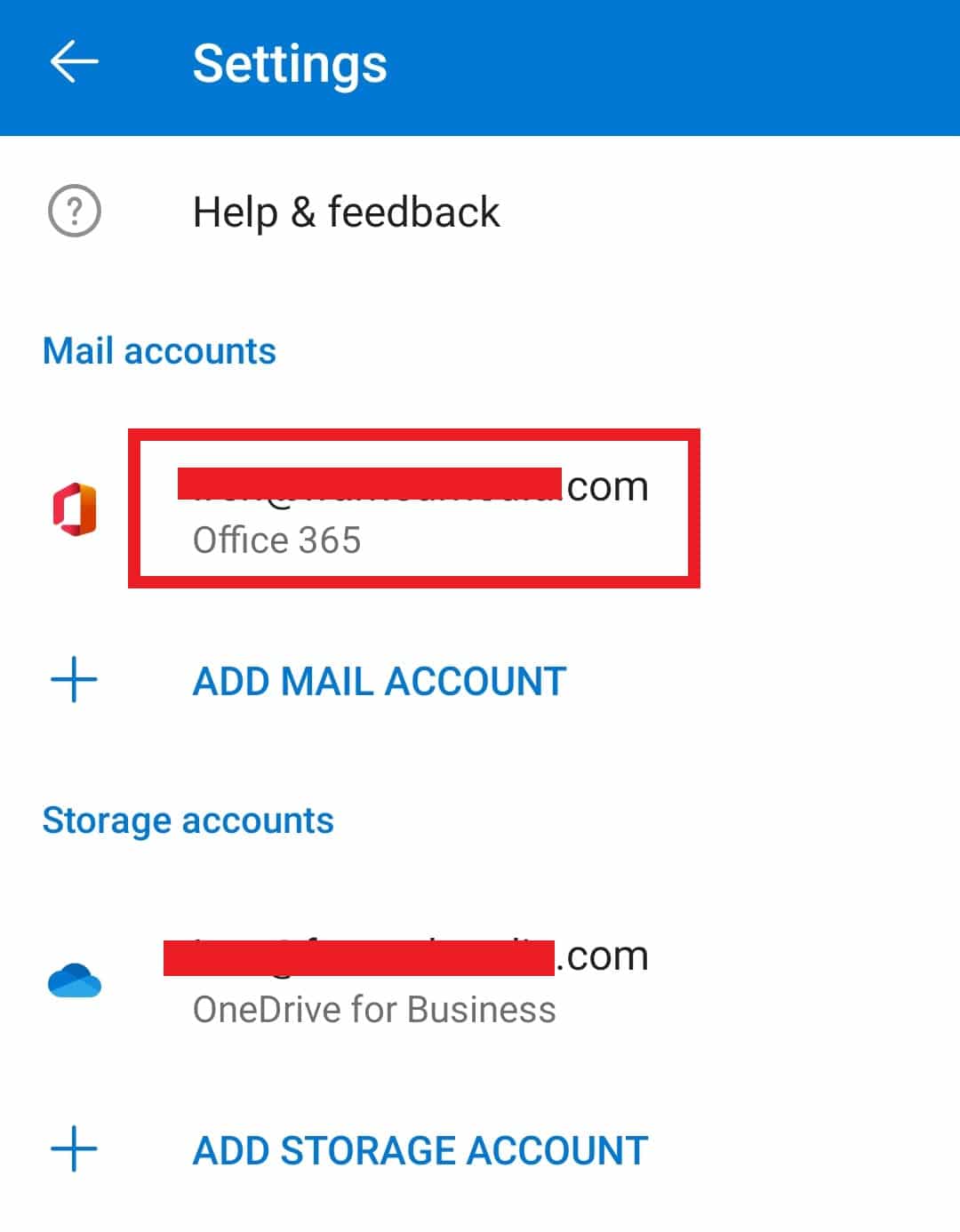 Tap on the account you want to remove/delete | How Do I Sign Out Of Outlook Mobile