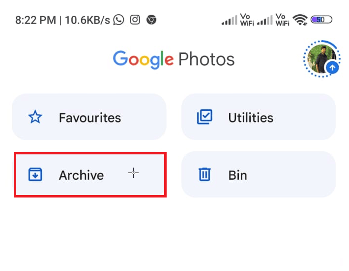 Tap on the Archive folder to launch the archived photos. 10 Ways to Fix Google Photos Not Showing All Photos
