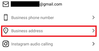 tap on the Business address option