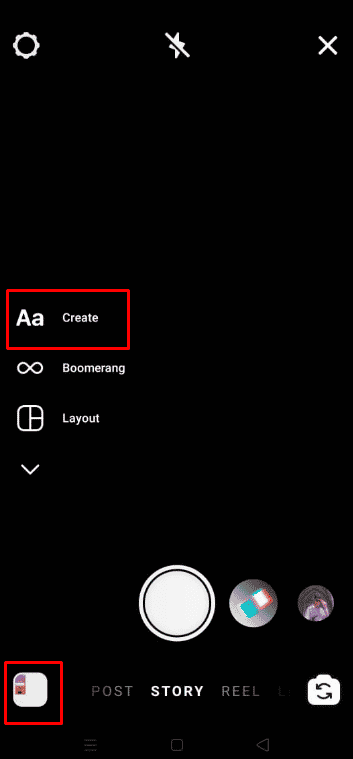 Tap on the Create option