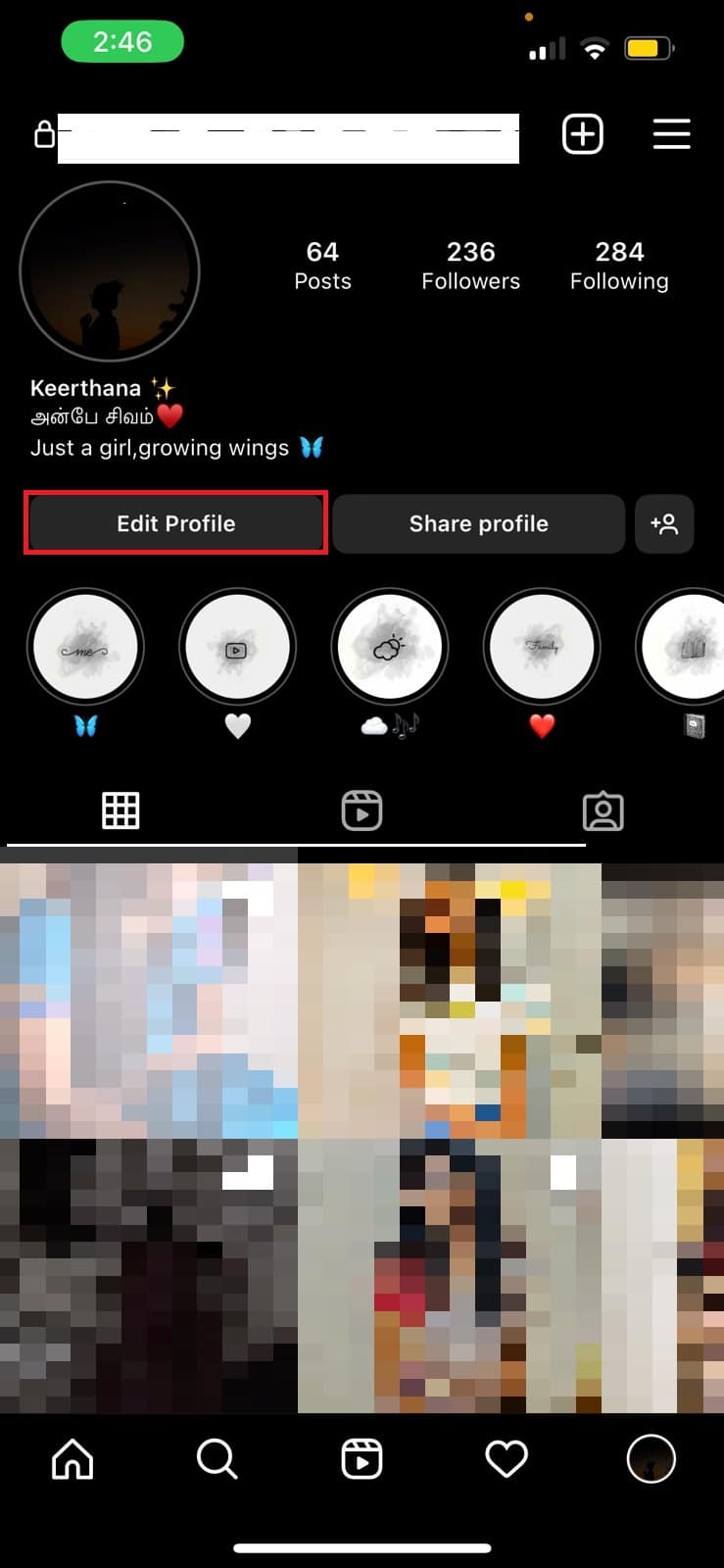 Tap on the Edit profile button below your profile picture. | How to Change Age on Instagram