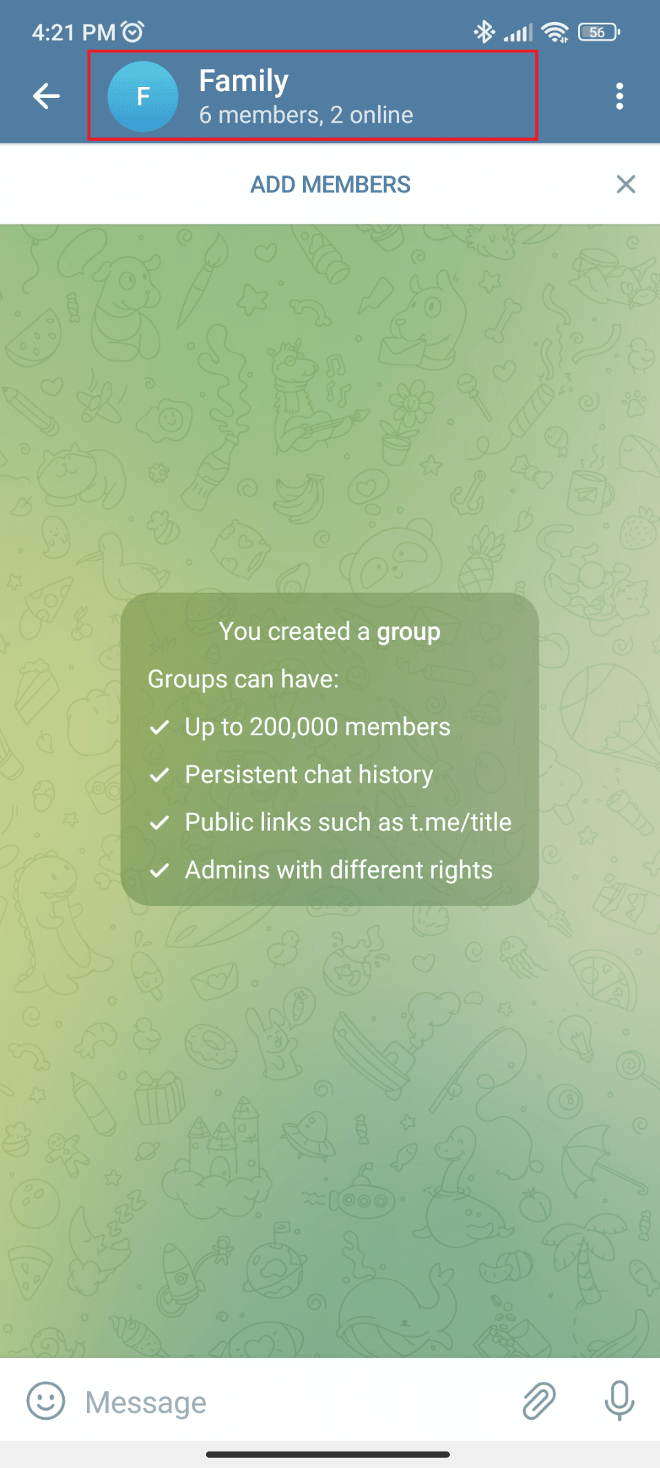 Tap on the group name at the top of the screen. How to Add Members in Telegram Group