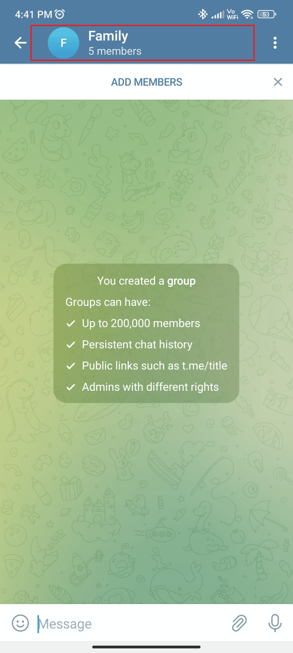 Tap on the group name. How to Add Members in Telegram Group