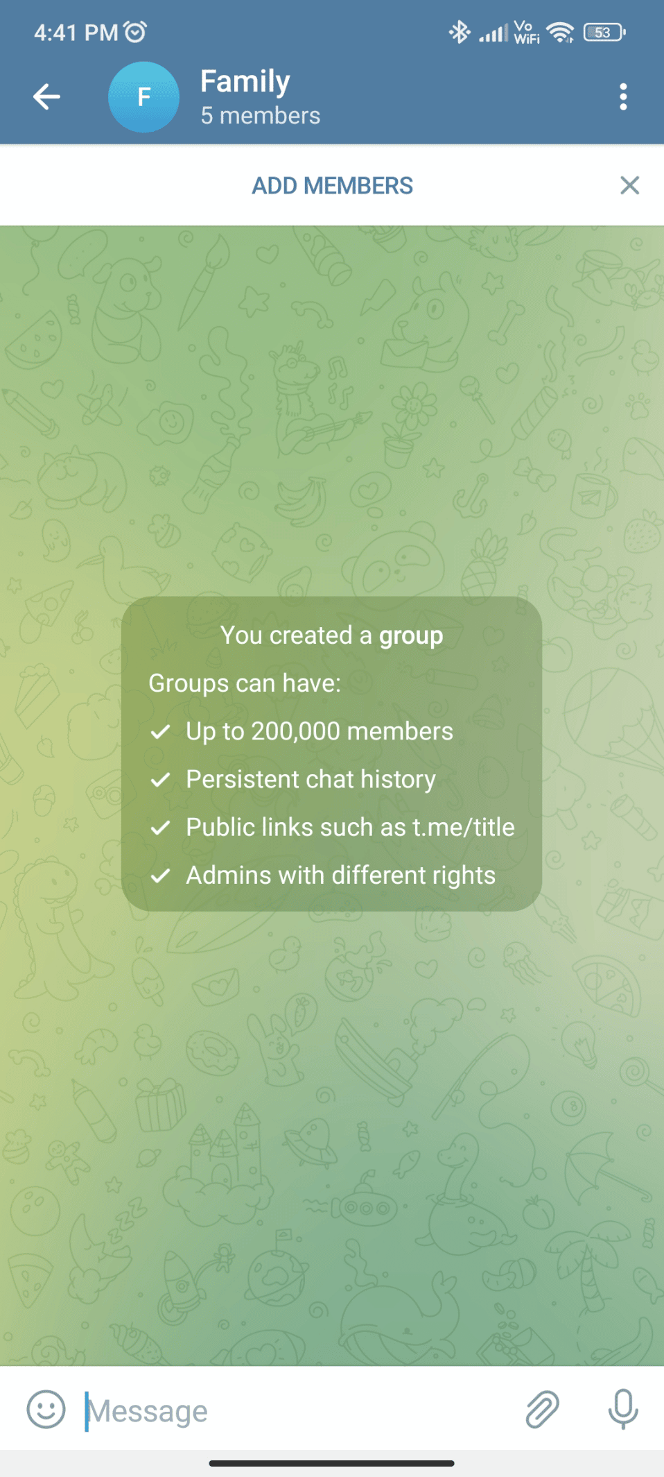 Tap on the group whose invite link you want to share 
