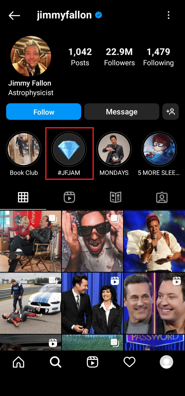 Tap on the highlight under the profile info to watch | How to See Your Old Stories on Instagram