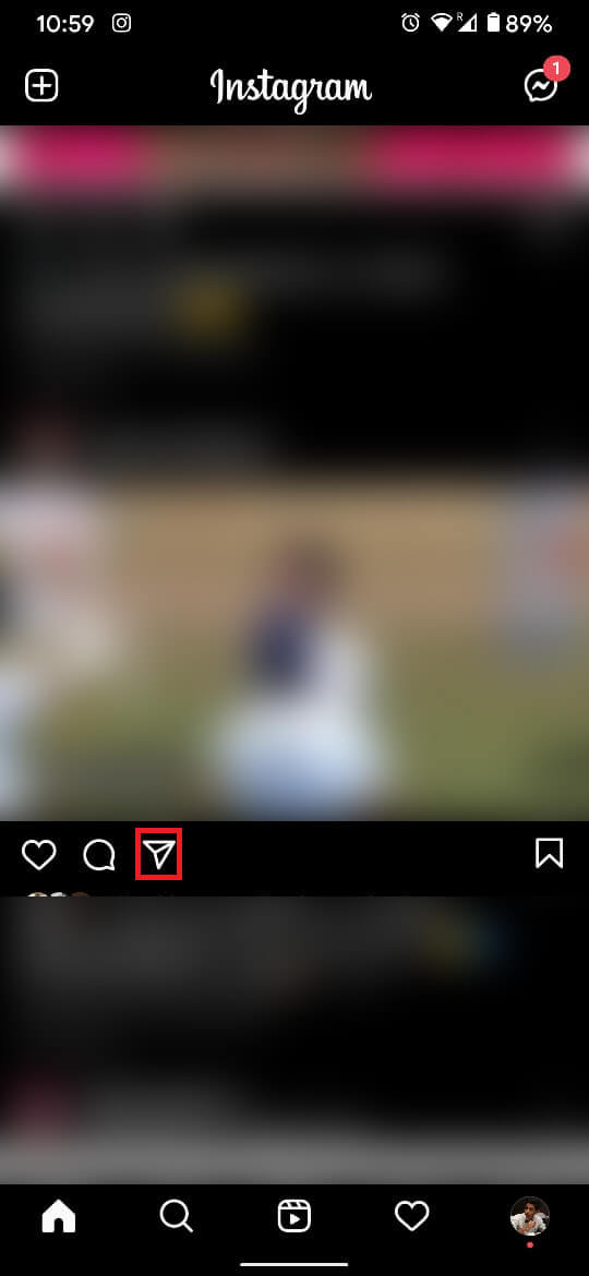 tap on the icon resembling an airplane. | How to send Direct Messages on Instagram