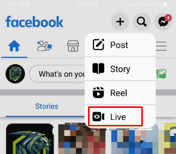 Tap on the Live option, present at the top of your Facebook Homepage. opt out of live video notifications