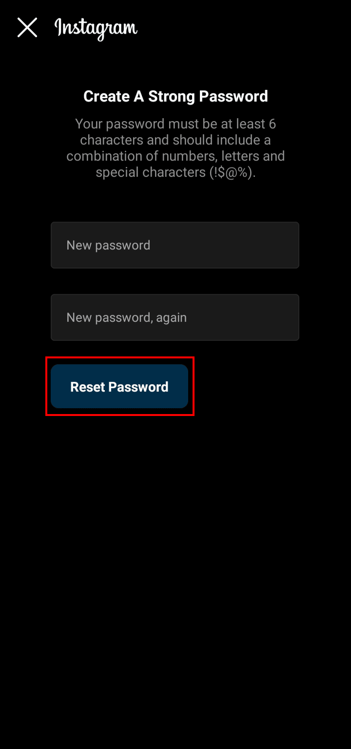 Tap on the password reset link, Set the new password, and tap on the Reset Password button to save it.
