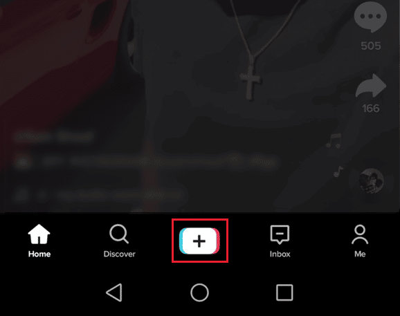Tap on the plus icon | How to go live on tiktok android