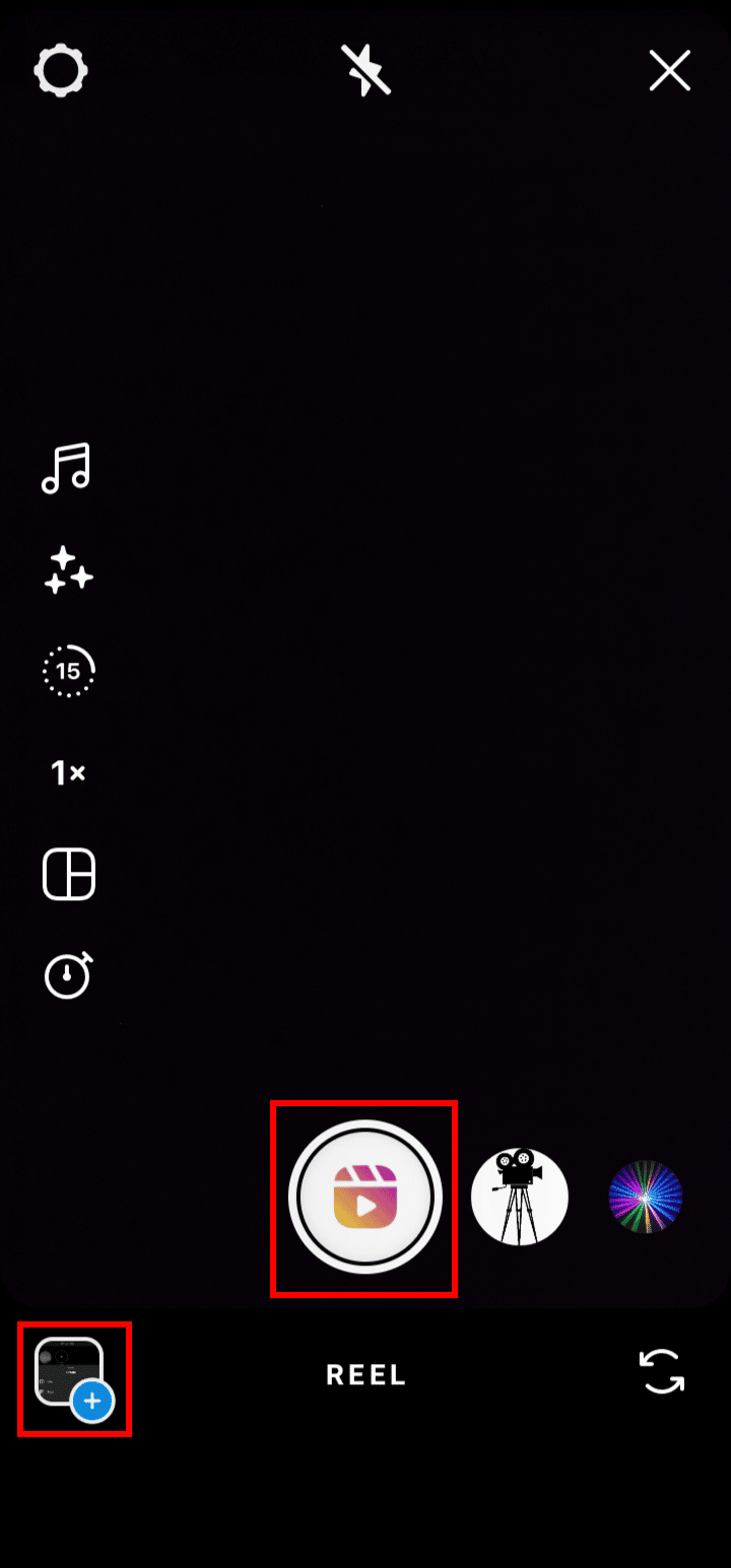 Tap on the Reel icon and record the video or tap on the add image/video icon at the bottom-left of the screen. | How to Pause Instagram Reels