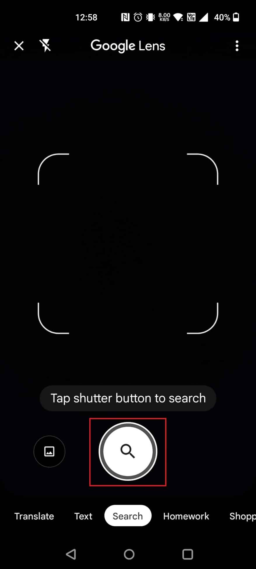 Tap on the search icon, and a URL will appear on the screen, directing you to your webpage