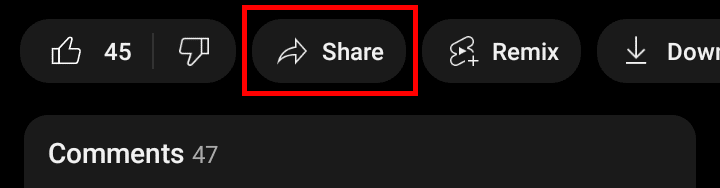 Tap on the Share option below the video.
