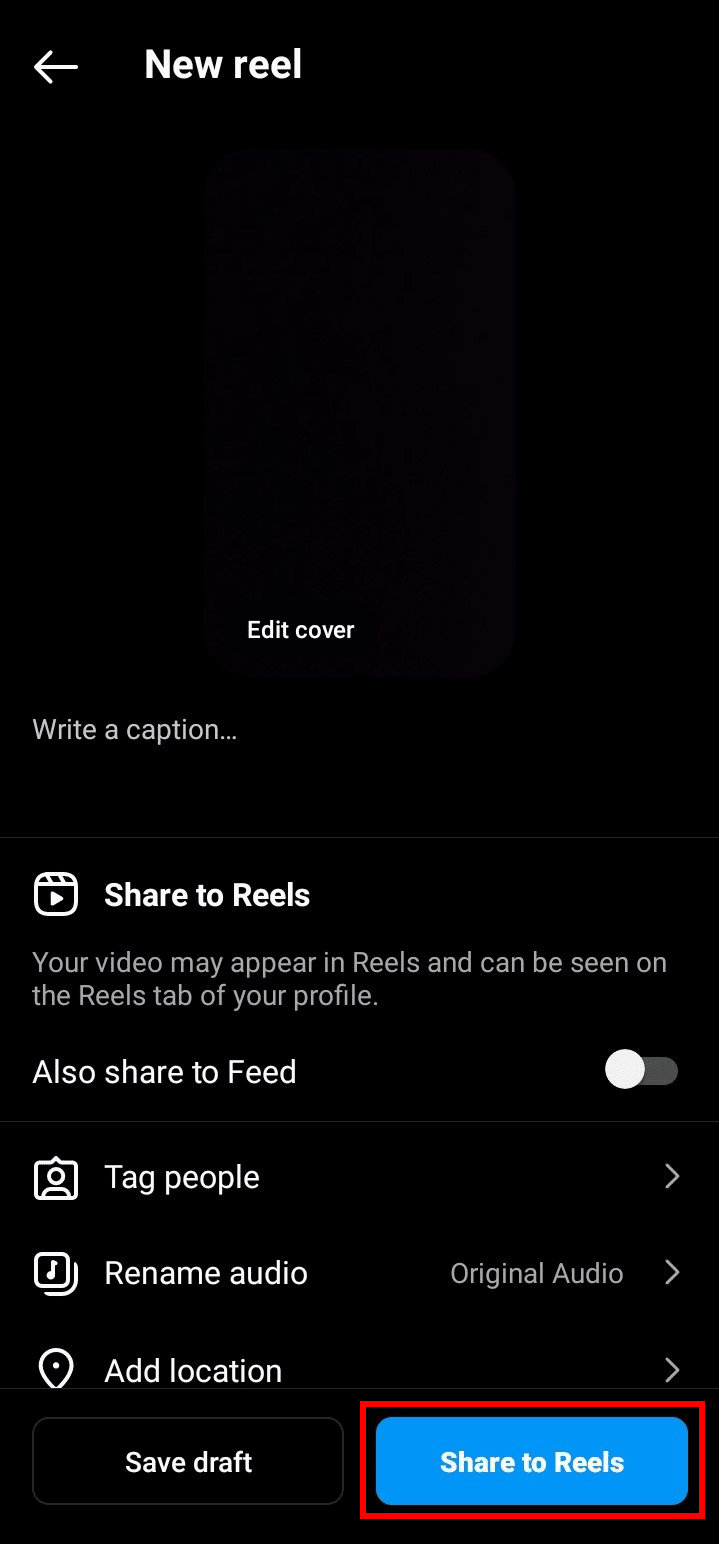 Tap on the Share to Reels button at the bottom-right corner of the screen to share the Reel to the Reel section. | How to Share Full Reels on Instagram Story