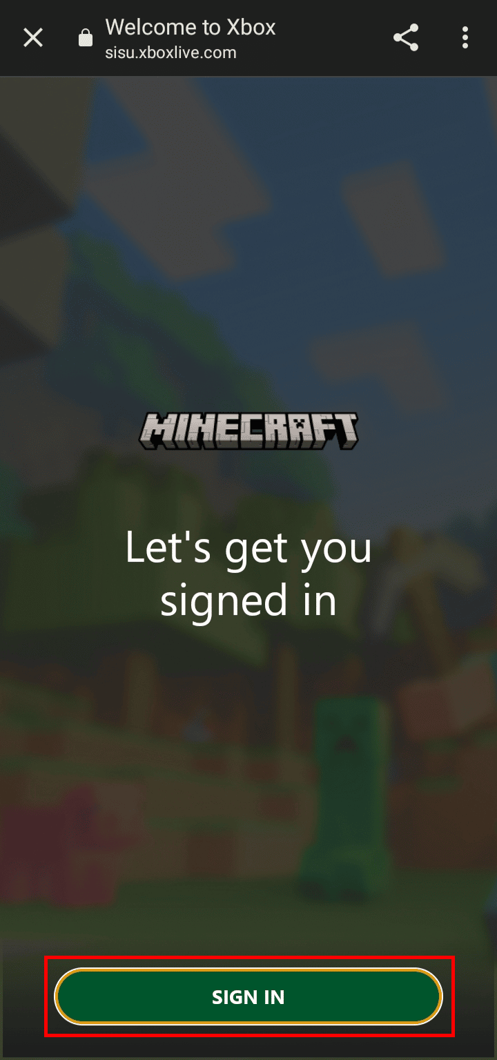 Tap on the SIGN IN button | How to Change Microsoft Account on Minecraft PE