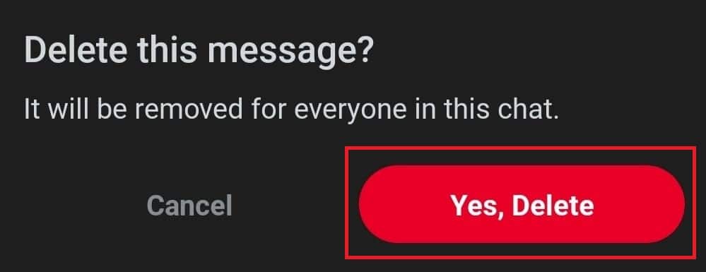 Tap on the Yes, Delete option in the pop-up