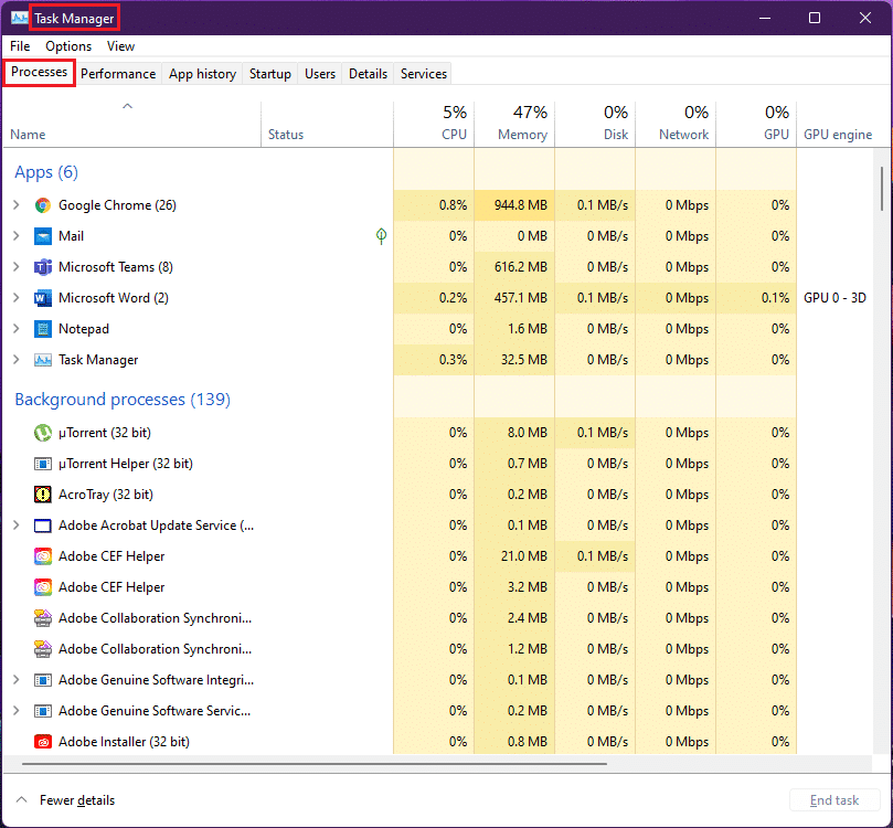 task manager Processes. How to Fix Audio Buzzing in Windows 11