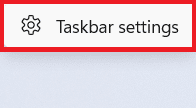 right click on Taskbar settings context menu