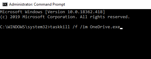  taskkill  /f /im OneDrive.exe terminate onedrive all running process