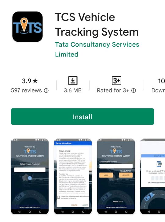  TCS Vehicle Tracking System in app store