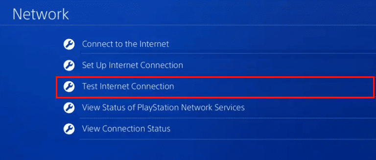 test internet connection ps4