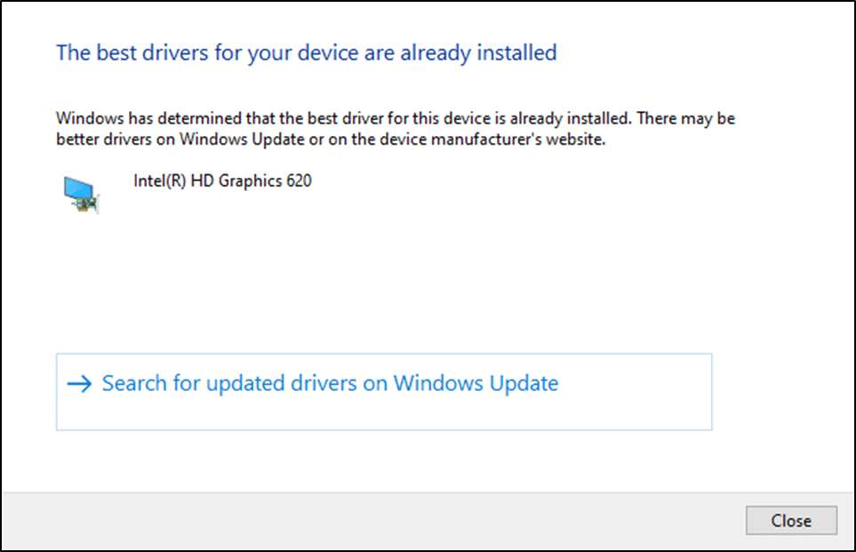The best drivers for your device are already installed. Fix Ntoskrnl.exe High Disk Usage