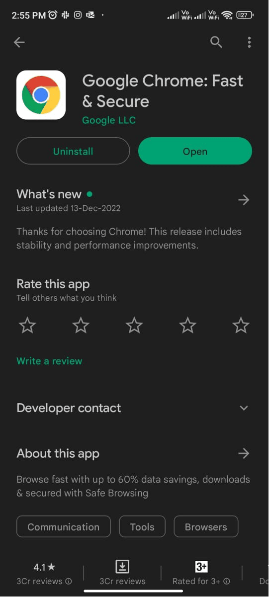 check if there is an Update option
