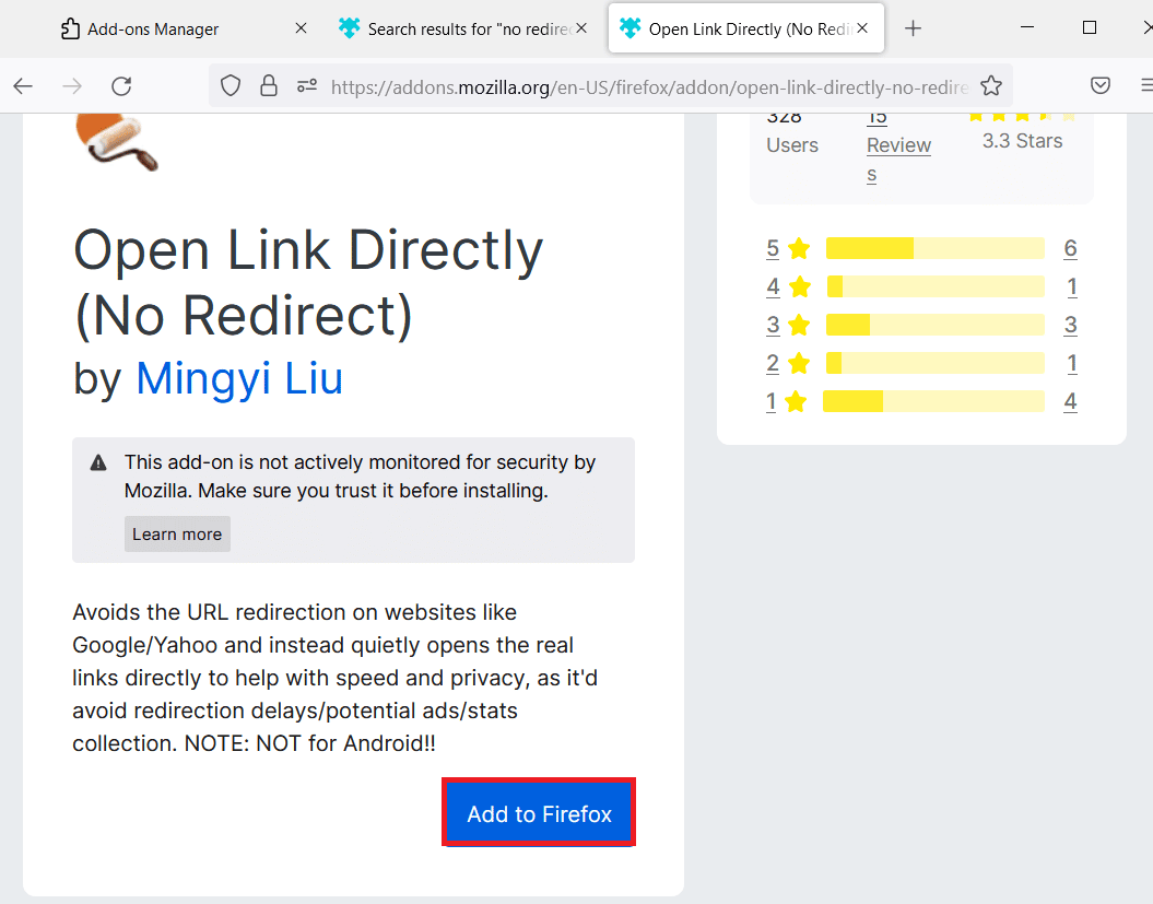 click on Add to Firefox. What is Browser Address Error Redirector?
