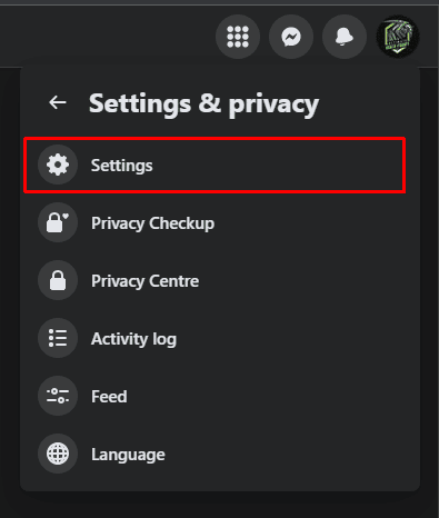 Click on the profile icon - Settings & privacy - Settings