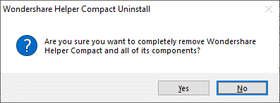 Затем подтвердите запрос, если он есть, и подождите, пока программа не будет удалена с вашего компьютера.