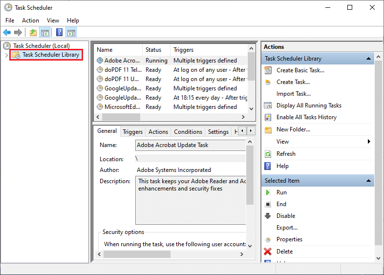 select Task Scheduler Library. Fix Sedlauncher.exe High Disk Usage