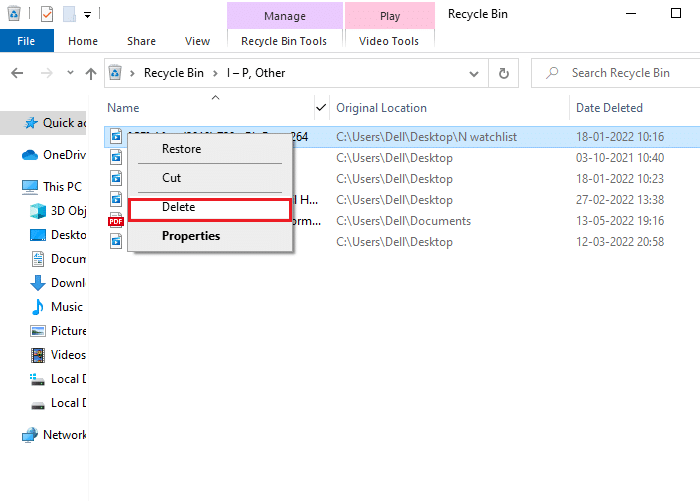empty all the data in Recycle bin and permanently delete the files