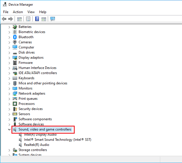 Then, expand the Sound, video and game controllers by double clicking on it. Fix No Sound in Games on Windows 10