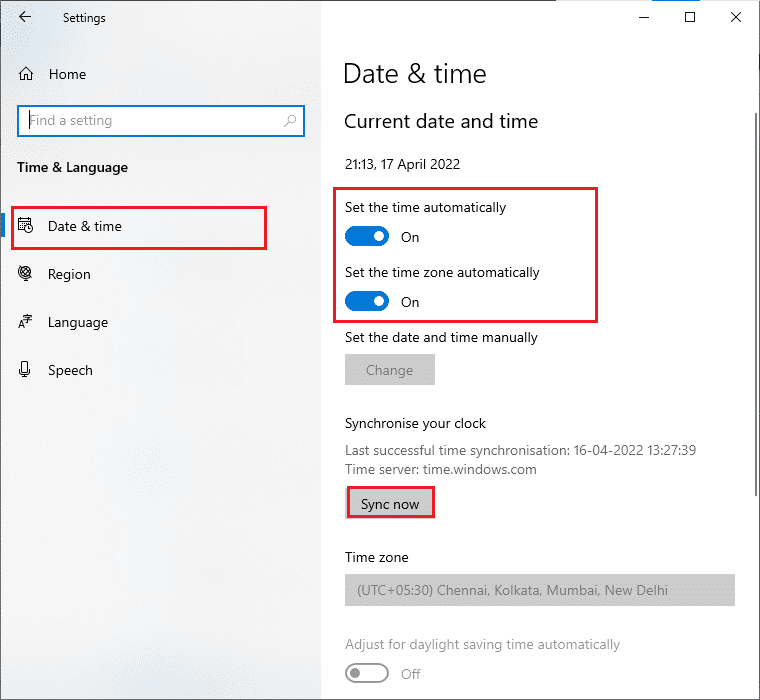 Then, in the Date time tab, make sure Set the time automatically and Set the time zone automatically options are toggled on. Fix Microsoft Store Not Working Windows 10