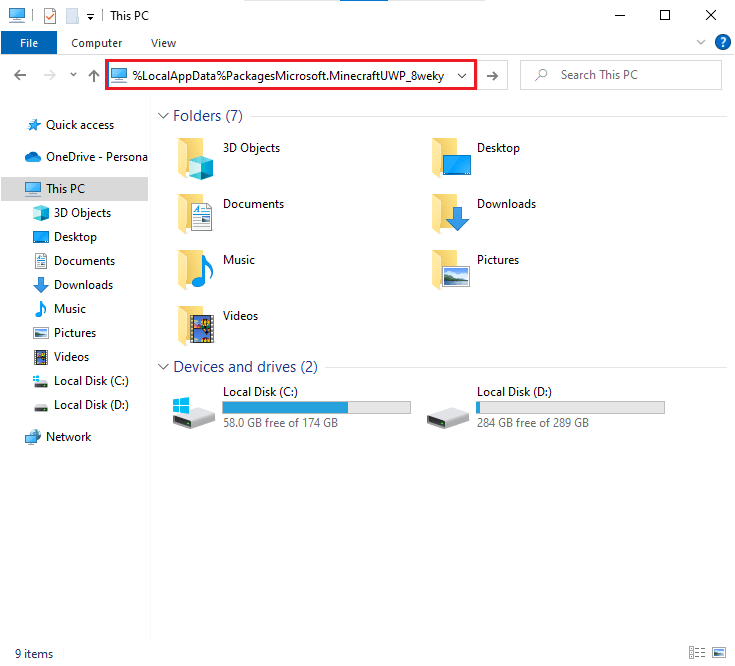 go to the given folder path